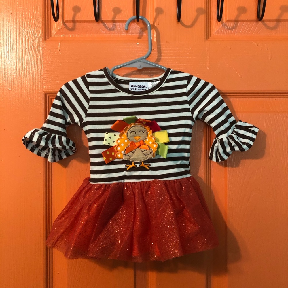 Baby girl Turkey dress Blueberi Boulevard 6-9Month